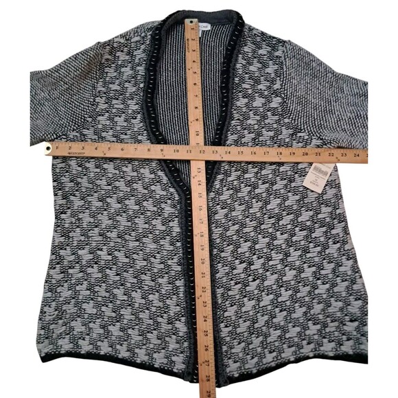 NWT Coldwater Creek Houndstooth Sweater Jacket Womens 1X Gray Alpaca Mohair Wool - Picture 13 of 13